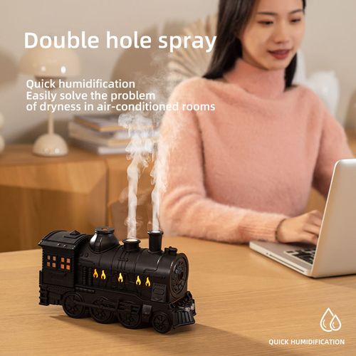 Small train aromatherapy machine desktop ultrasonic large fog volume intelligent jellyfish spray retro train humidification aromatherapy machine