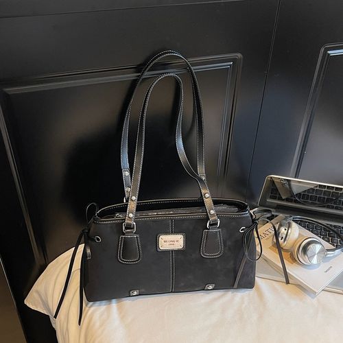 Suede Retro Tote Bag for Women, Shoulder Bag, Large Capacity, Suitable for Commuting and Everyday Use.