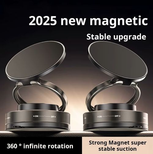 P2U vacuum adsorption magnetic car mobile phone holder 2025 new suction cup in-car navigation support
