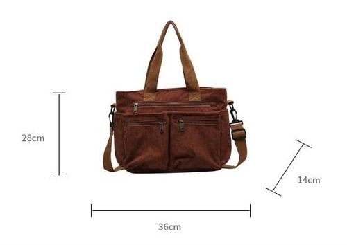 2025 new corduroy shoulder bag large capacity commuting travel fashion casual simple messenger bag Korean Ruiying style backpack