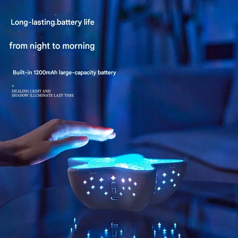 Starfish projection lamp water ripple night light bedroom ocean blue light atmosphere lamp