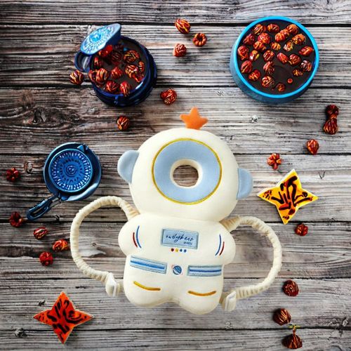 Best-selling cotton baby carrier backpack with astronaut design and head protector.