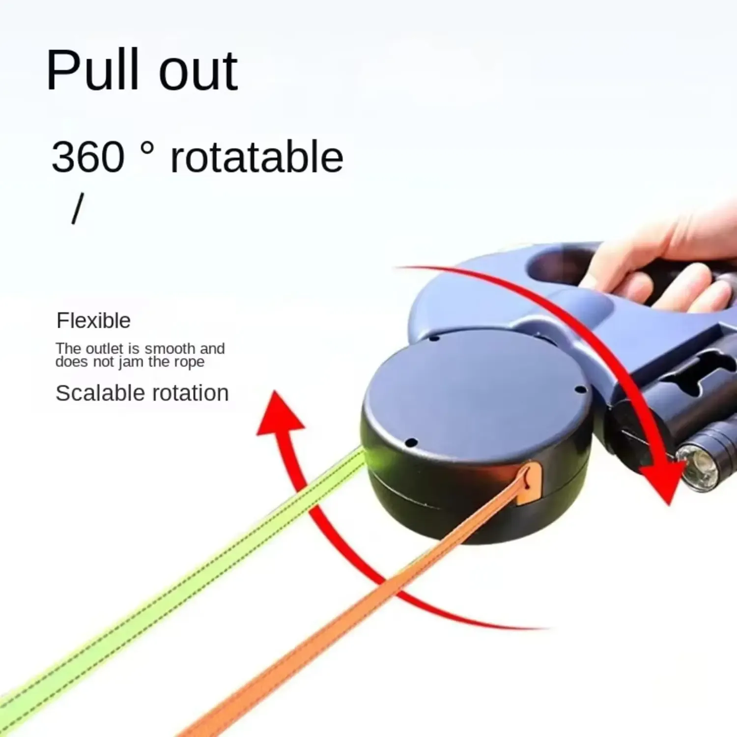 Dual Doggie Retractable Leash with Light (LED), 360 Coupler, Retractable Leash for Two Dogs