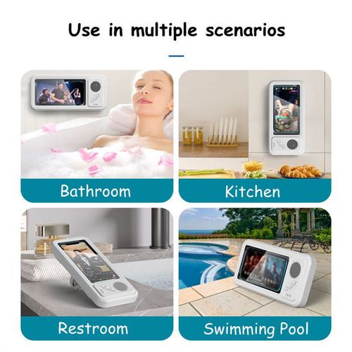 Bathroom waterproof mobile phone box Bluetooth speaker audio bath watching TV stand mobile phone holder touch screen mobile phone box