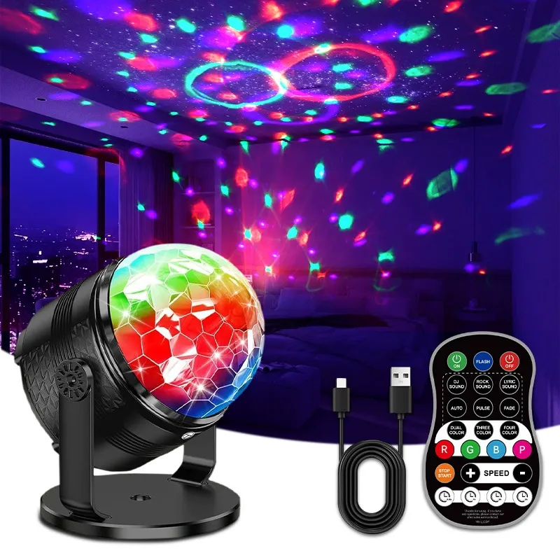 2025 New Style Ambient Party Magic Ball Light, USB Mini Car DJ Light, LED Rotating Colorful Disco Stage Light