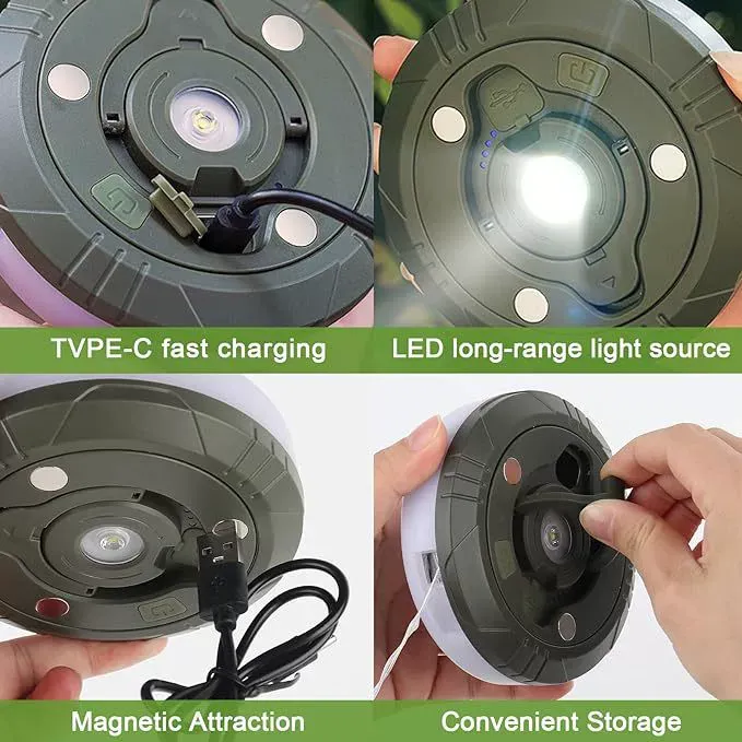 New LED outdoor camping lights colorful string lights tape measure storage outdoor atmosphere tent lights camping lights