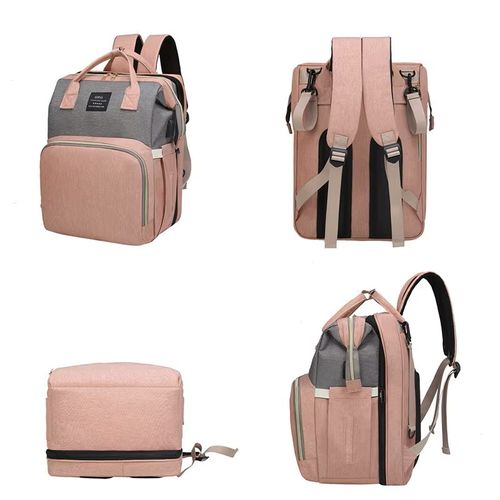 Multifunctional fashionable folding bed for mommy, simple and portable outdoor thermal insulation milk bottle storage bag, large capacity mother and baby bag