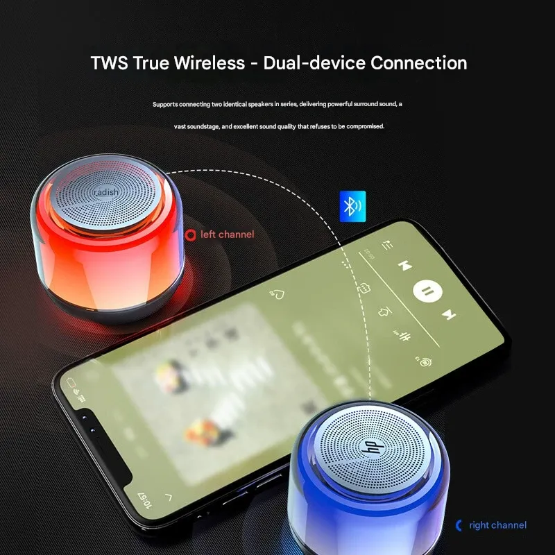 Wireless Glass Mini S02 Speaker Bluetooth Portable Small Speaker Home and Outdoor Subwoofer