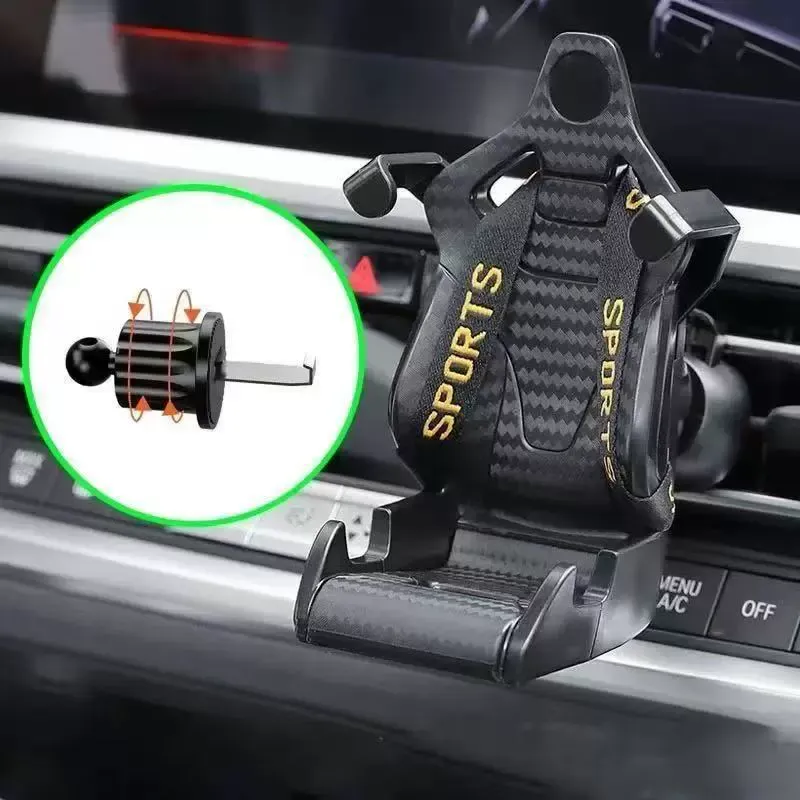 New car phone holder with air vent gravity design, multi-functional car navigation phone holder