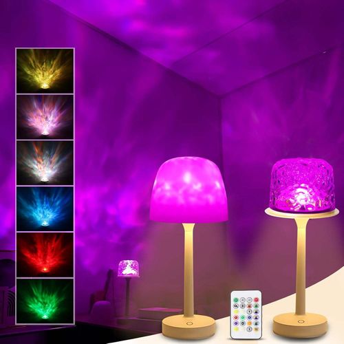 The best gift you will ever get. High-foot water ripple atmosphere table lamp romantic interest gift projection remote control night light couple gift sixteen colors plus remote control