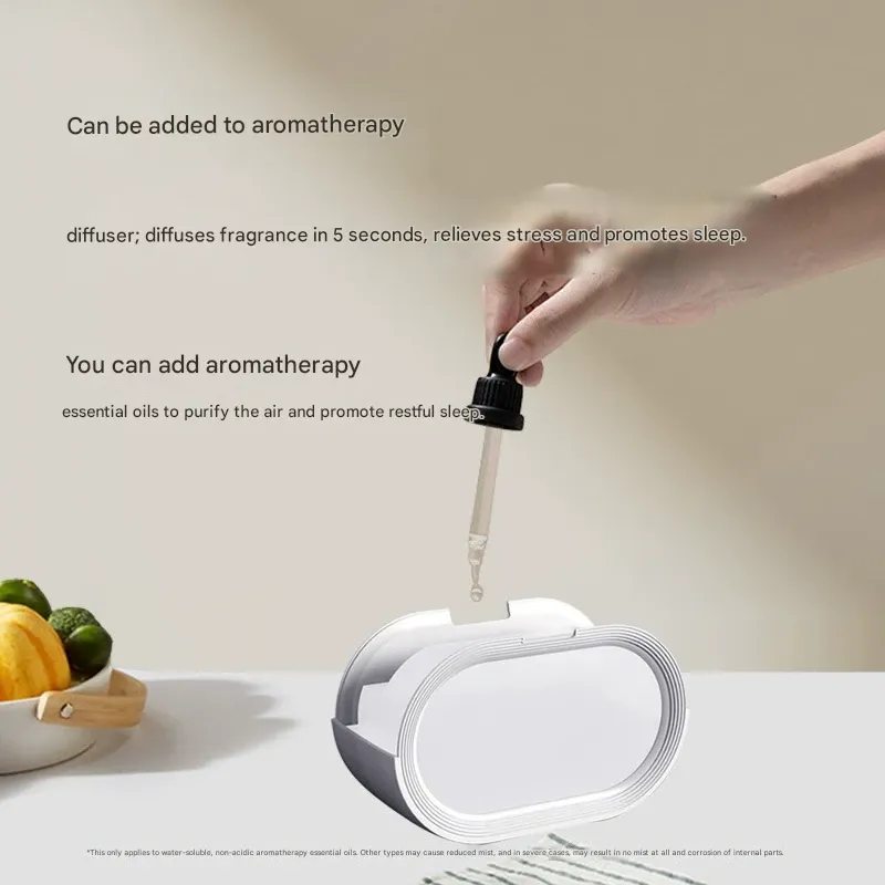 New Home Humidifier with Large Spray, Large Capacity, Small and Portable for Bedroom Desktops, Dual Spray Aromatherapy, Silent Design