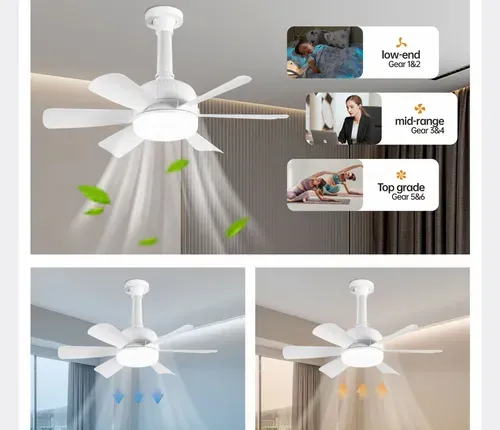 Screw-type lamp holder fan household silent fan chandelier easy to install remote control ceiling fan light electric fan light fan light