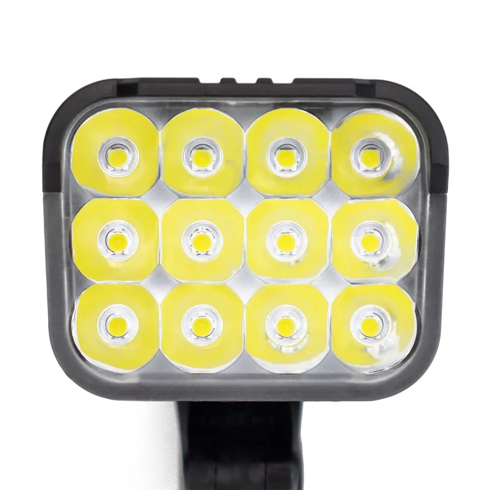 12 LED Bicycle Light Rechargeable 140dB Bicycle Bell Horn MTB Bike Lamp Headlight Flashlight Power Display Cycling Accessories