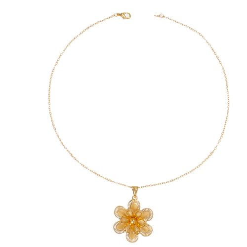 Heavy-duty gold teardrop hollow earrings, high-end French palace style necklace earrings jewelry set