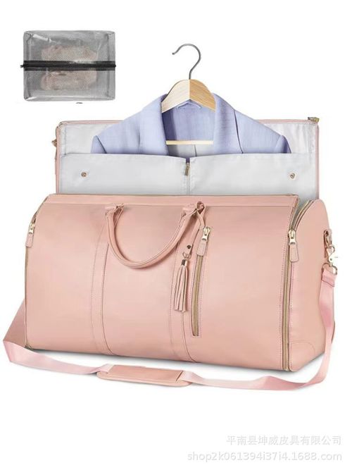 Foldable Women's Suit Travel Bag Large Capacity Multifunctional PU Luggage Business Travel Fashion Handheld Storage Bag
