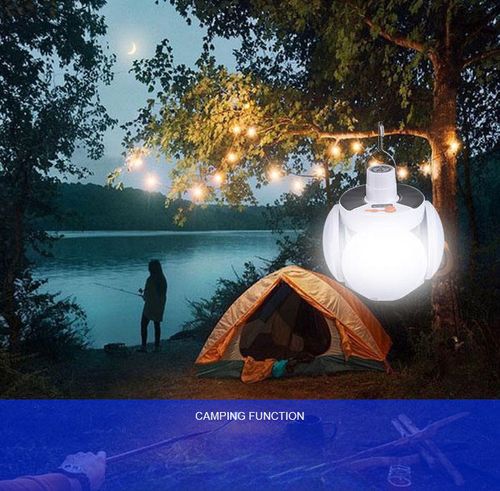 30W Multifunctional Solar Camping Light, Portable Foldable 5-Sided LED Home, Outdoor, and Travel Emergency Bulb