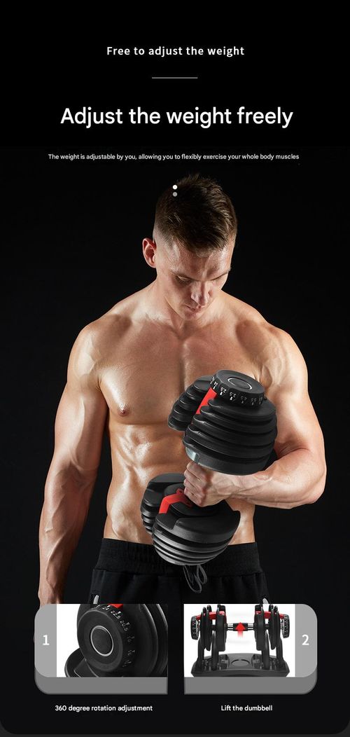Men's and women's automatic fast adjustable dumbbell set 24kg 52.5 pounds adjustable dumbbell 15 gears