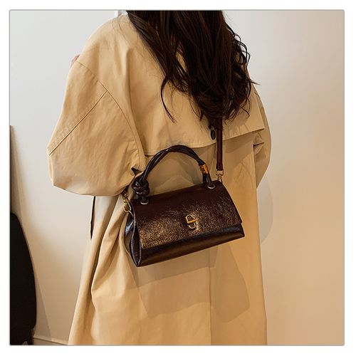 High-end, stylish handbag for women, niche trendy crossbody, shoulder bag, soft leather, versatile retro small square bag