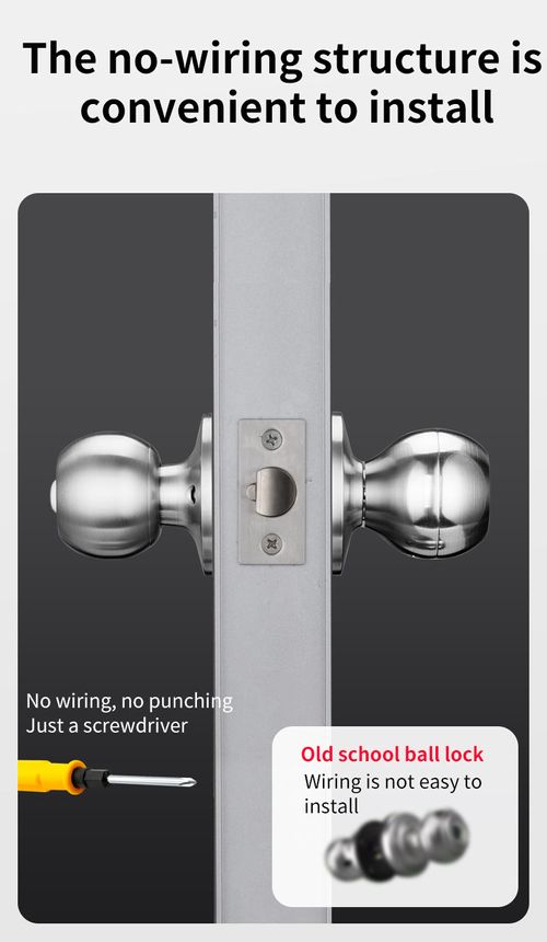 Tuya Ttlock App Control Easy Installation Intelligent Keyless Cylinder Ball Round Knob Lock Fingerprint Smart Lock