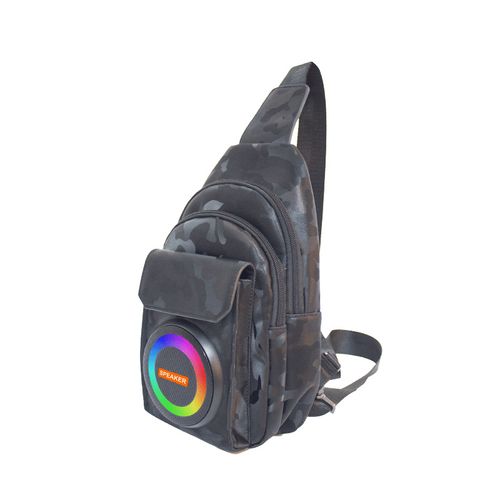 Outdoor leisure speaker chest bag with built-in speaker and amplifier, a crossbody backpack.