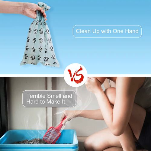 Plastic Litter Shovel Portable Large Capacity Garbage Poop Bag Cleaning & Groomiing Cat Litter Shovel