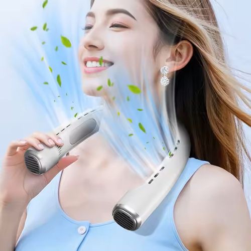 Portable Outdoor Hanging Fan with Large Battery USB Power Three Speed Wind Foldable Bladeless Design for Home Car Hotel Use