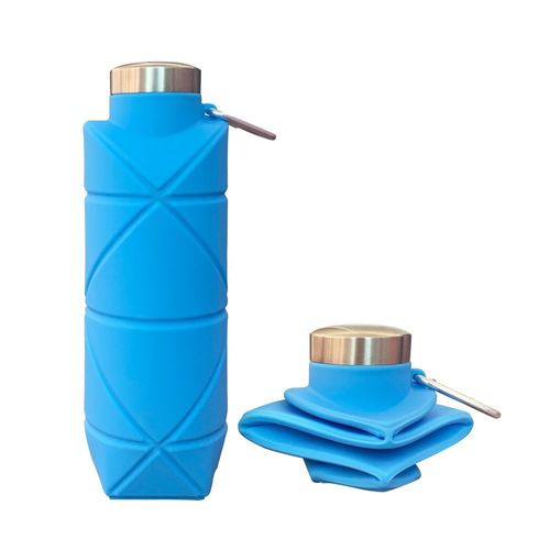 Collapsible Diamond-Shaped Silicone Water Bottle | Food-Grade Leakproof & Unbreakable | Portable Foldable Cup for Hiking, Camping, Travel | BPA-Free Eco-Friendly