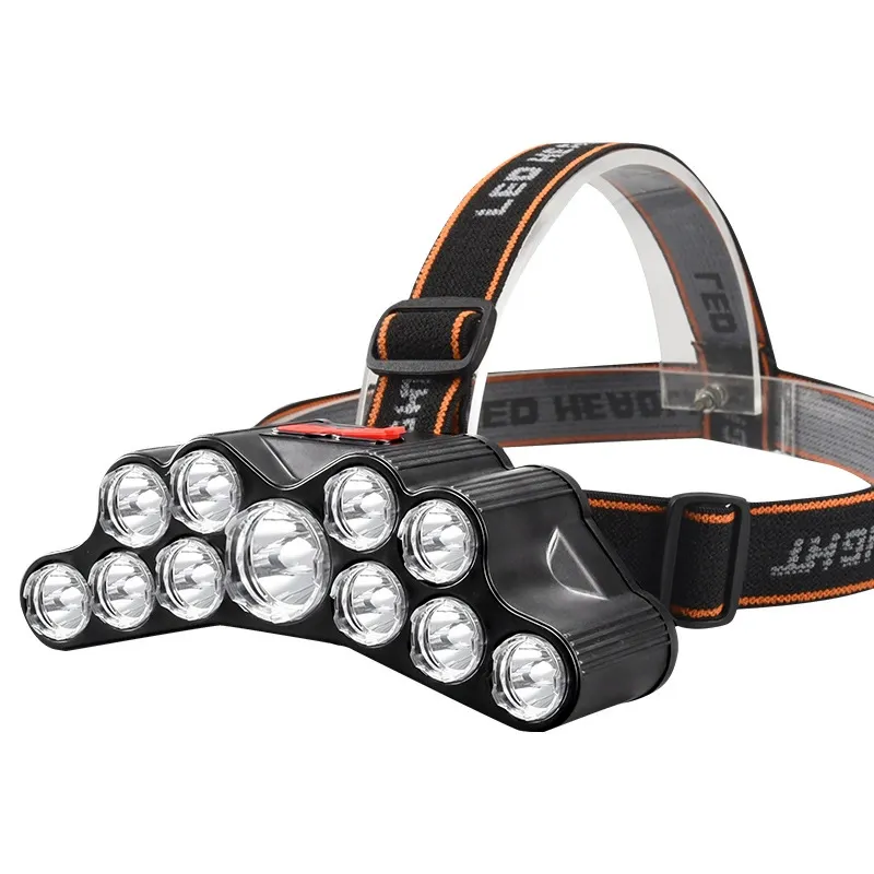 High-intensity LED headlamp with long battery life, rotating zoom, outdoor fishing light, emergency multi-functional fishing light