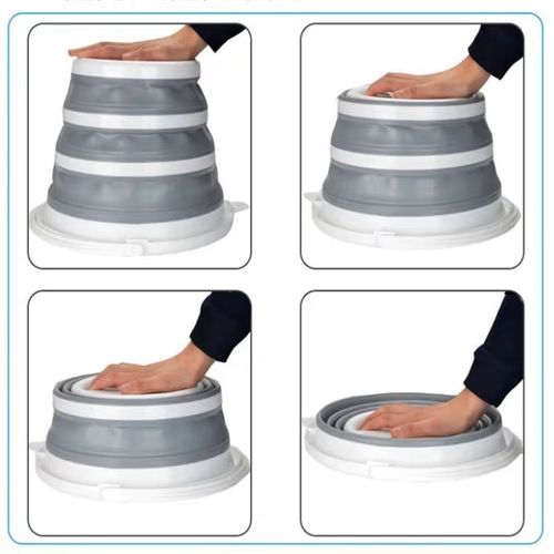 Portable Collapsible Bucket - Foldable Water Storage Container for Camping, Hiking, Fishing | Lightweight Sink Basin for Washing Face, Cooking, Foot Soak (Compact Travel Design)