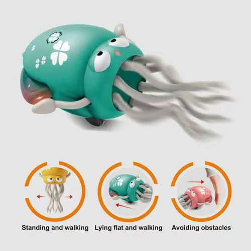 New Product Intelligence Rechargeable Electric Walking Squid Cuttlefish Equipped with Light and Music Sensing Function Toys