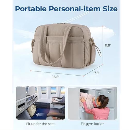 Quilted Tote Bag Gym Bag for Women Duffle Bag for Travel with Wet Pocket Lightweight Carry on Weekender Duffel Water Resistant