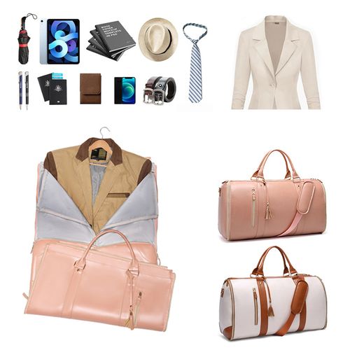 Foldable Women's Suit Travel Bag Large Capacity Multifunctional PU Luggage Business Travel Fashion Handheld Storage Bag