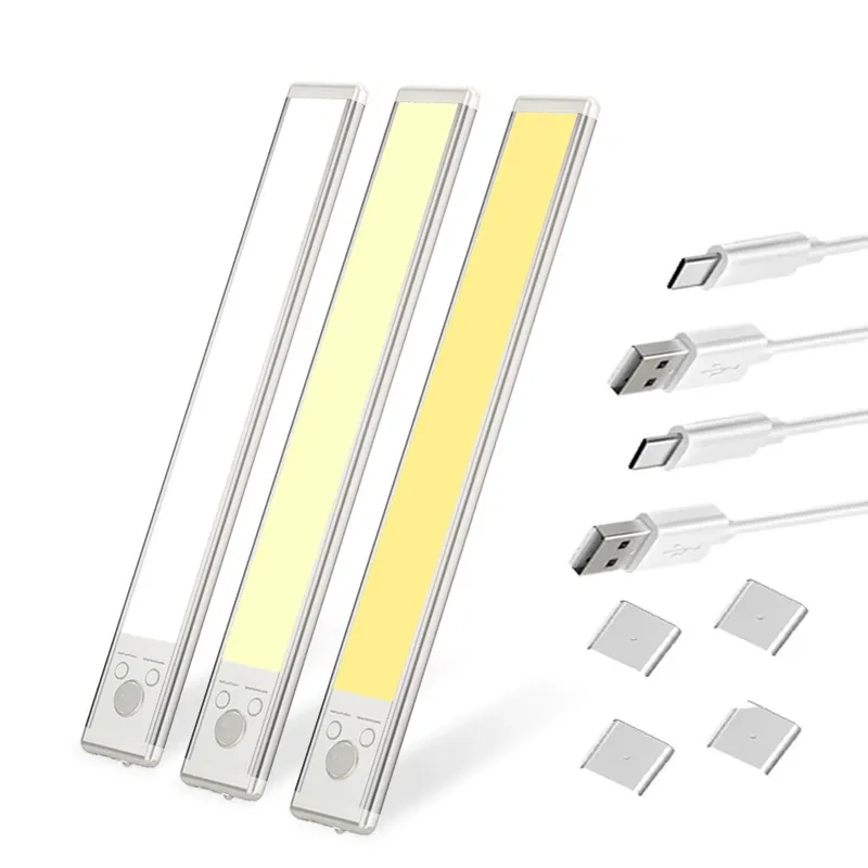 30cm Smart LED Human Body Induction Light Strip Rechargeable Self-Adhesive Night Light Table Lamp Wardrobe Wine Cabinet Cabinet Light