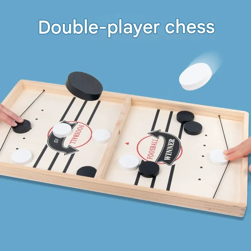 A little strategy, a lot of action—it is competitive fun for all ages.Wooden bouncy chess parent-child interactive chess bumping chess