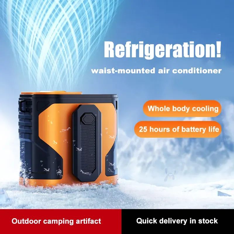 Portable fast cooInstant Cooling! USB Rechargeable LED Wind Speed Waist Fan – Mini Clip-On, Hanging Neck Fan, 3-Speed Adjustable, Summer Must-Haveling! USB charging LED wind speed waist fan Mini hanging neck waist fan with three-speed adjustment A must-have in summer