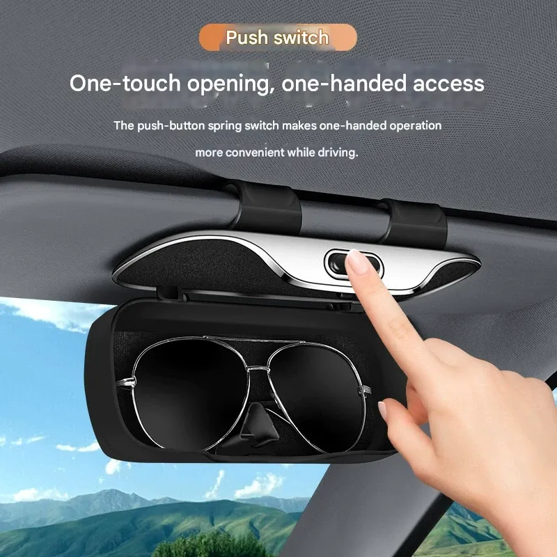 Car sun visor glasses storage box for in-car portable sunglasses glasses case new cross-border universal glasses clip