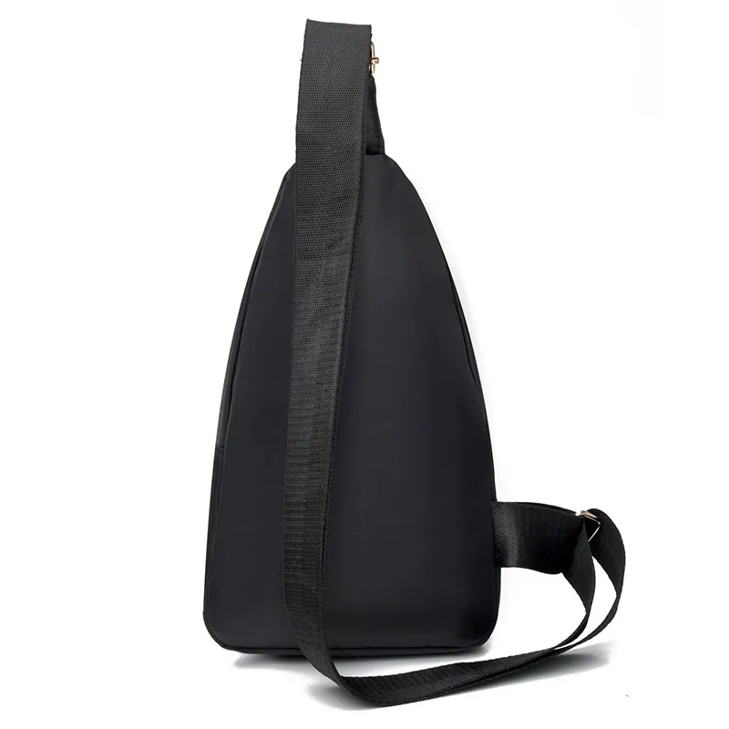 Nylon fabric chest bag, women's fashion embroidered diamond pattern shoulder bag, crossbody bag, large capacity cycling chest bag