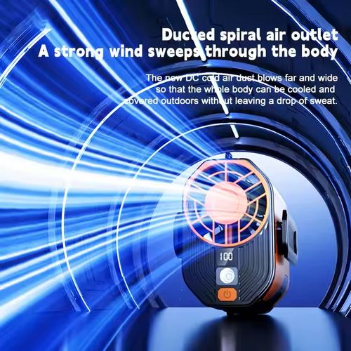 Portable fast cooInstant Cooling! USB Rechargeable LED Wind Speed Waist Fan – Mini Clip-On, Hanging Neck Fan, 3-Speed Adjustable, Summer Must-Haveling! USB charging LED wind speed waist fan Mini hanging neck waist fan with three-speed adjustment A must-have in summer