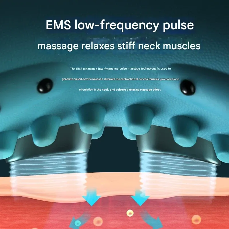 It's really relaxing to have a massage every day. shoulder and neck massager massage pillow portable home electric kneading neck EMS hot compress pulse