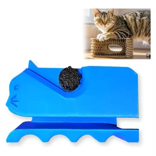3D Printed Kitten Shaped DIY Cat Scratcher Cutter Cardboard Tool for Cats Cardboard StripScratcher Tool Made of Plastic