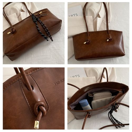 High-quality texture retro large-capacity bag for women 2025 new commuter shoulder bag handbag tote bag
