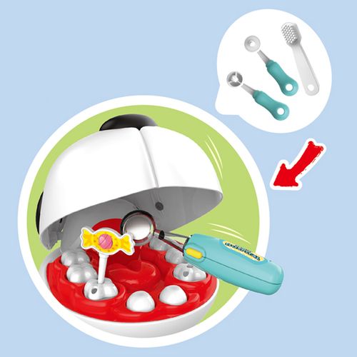 Pet dentist play house toys children's simulation scene simulation cute rabbit shape care tooth extraction tools