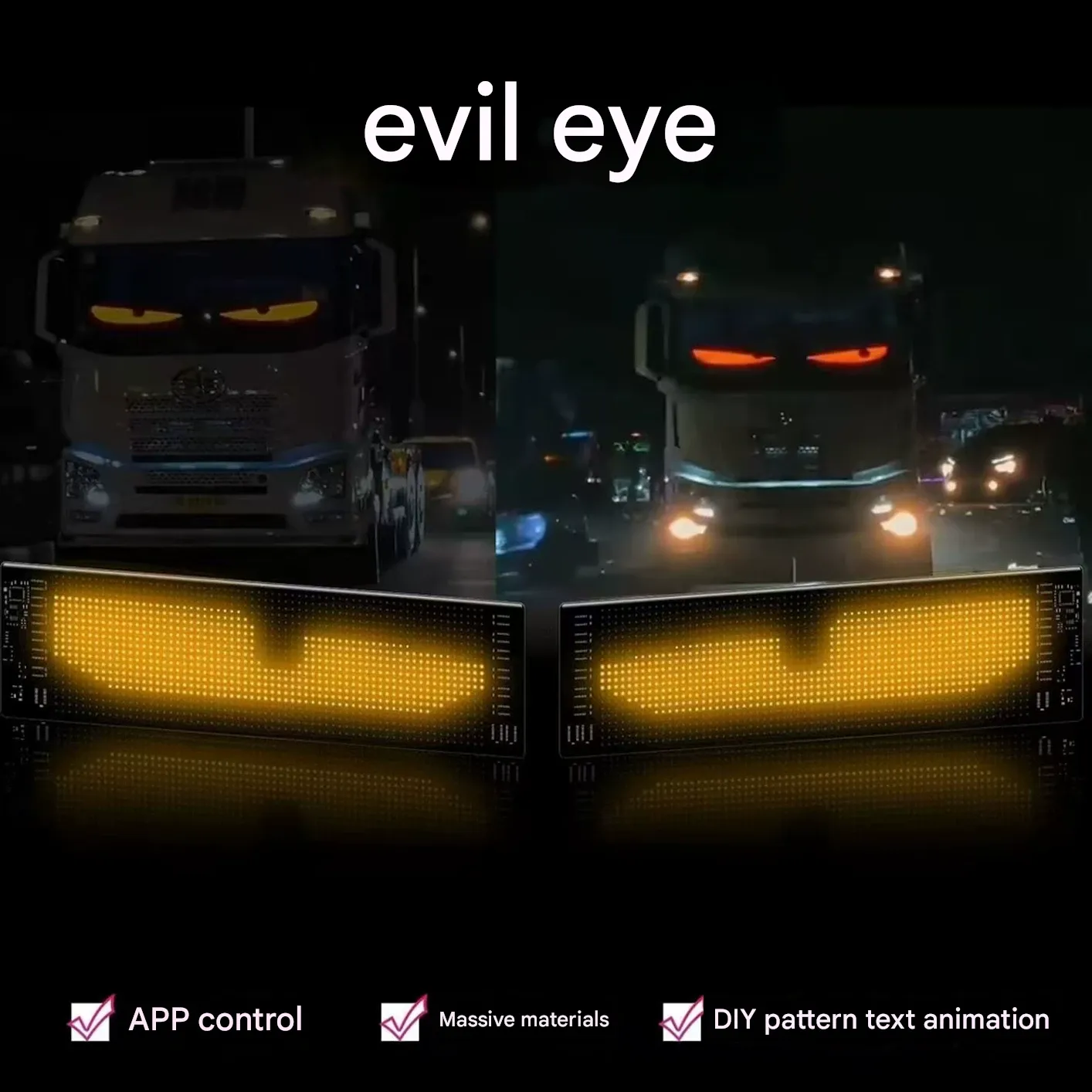 led car soft screen usb car flexible advertising screen APP bluetooth window glass devil eye display