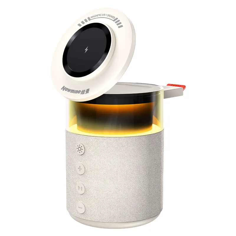 Wireless Charging Bluetooth Speaker Magnetic Desktop Phone Holder All-in-One Night Light Speaker Charging Base