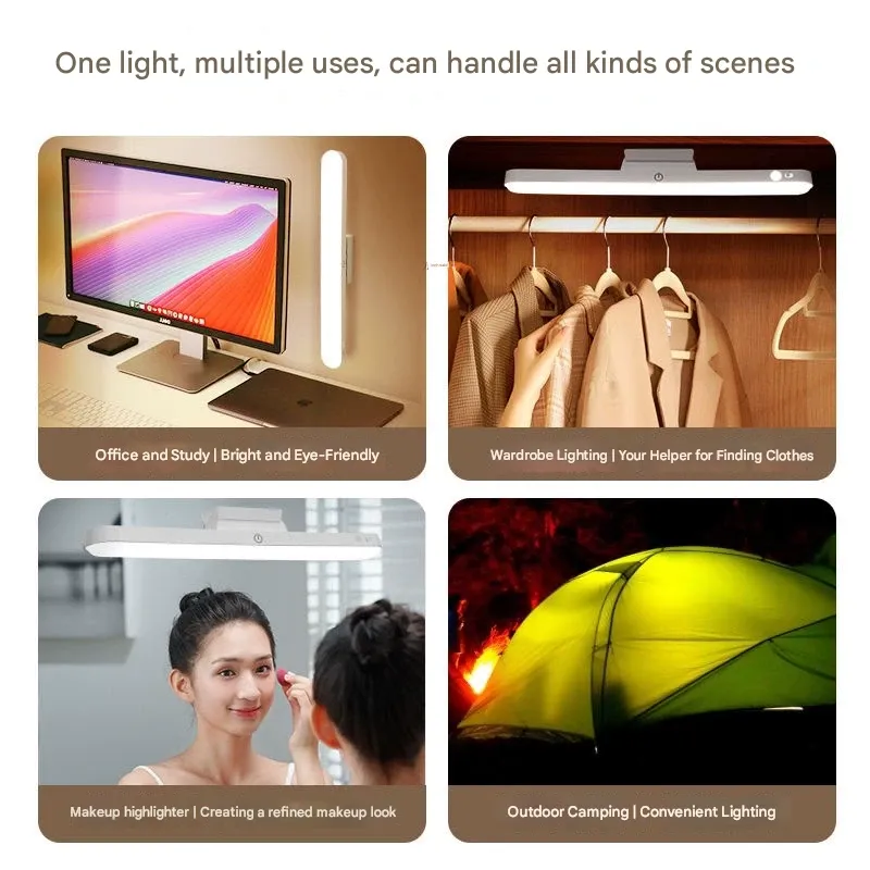 Cool LED Desk Lamp, Magnetic Bedside Lamp, Dormitory Essential, Student Study Lamp, USB Makeup Lamp