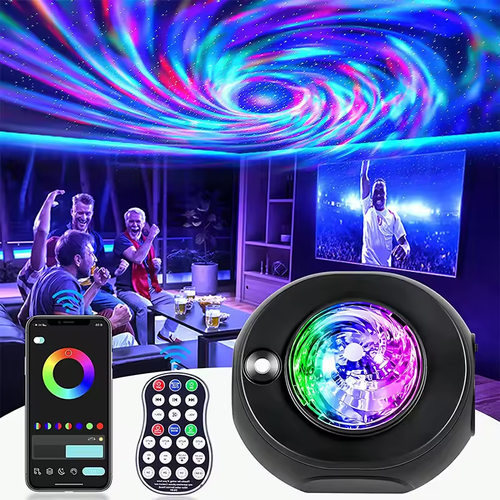 Swirling Aurora Star Projector, Bluetooth Music Ambient Light, Mobile App Controlled Galaxy Starry Sky Laser Magic Ball Projection Lamp