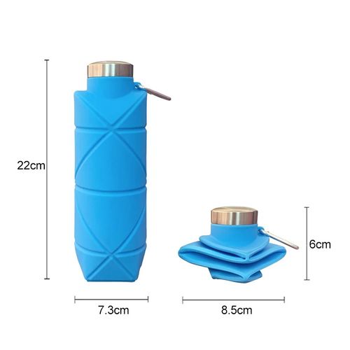 Collapsible Diamond-Shaped Silicone Water Bottle | Food-Grade Leakproof & Unbreakable | Portable Foldable Cup for Hiking, Camping, Travel | BPA-Free Eco-Friendly