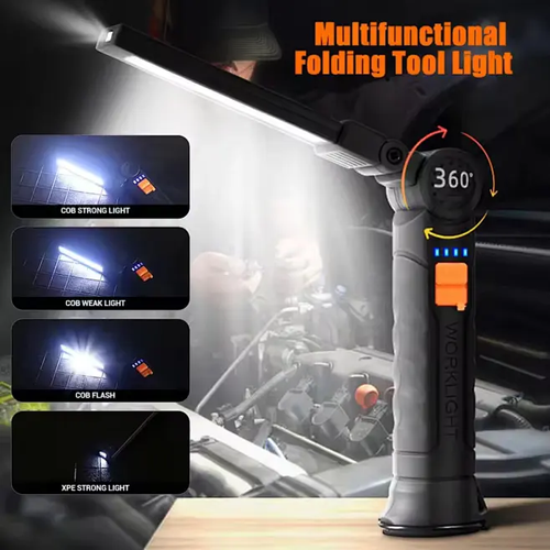 USB Rechargeable COB LED Work Light Large Portable Magnetic Hanging Lamp Cold White Camping Torch Portable Torch for Camping
