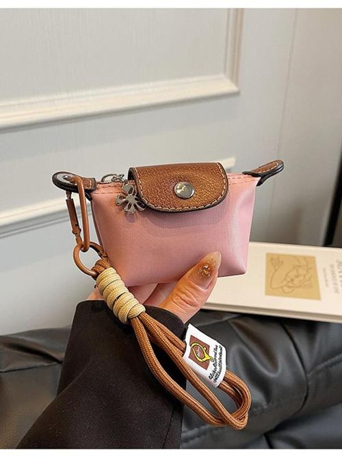 Mini Wallet for Women, Detachable Nylon Wrist Strap Coin Purse, Zipper Closure, Decorative Bag