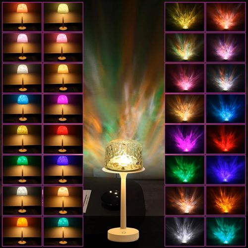 The best gift you will ever get. High-foot water ripple atmosphere table lamp romantic interest gift projection remote control night light couple gift sixteen colors plus remote control